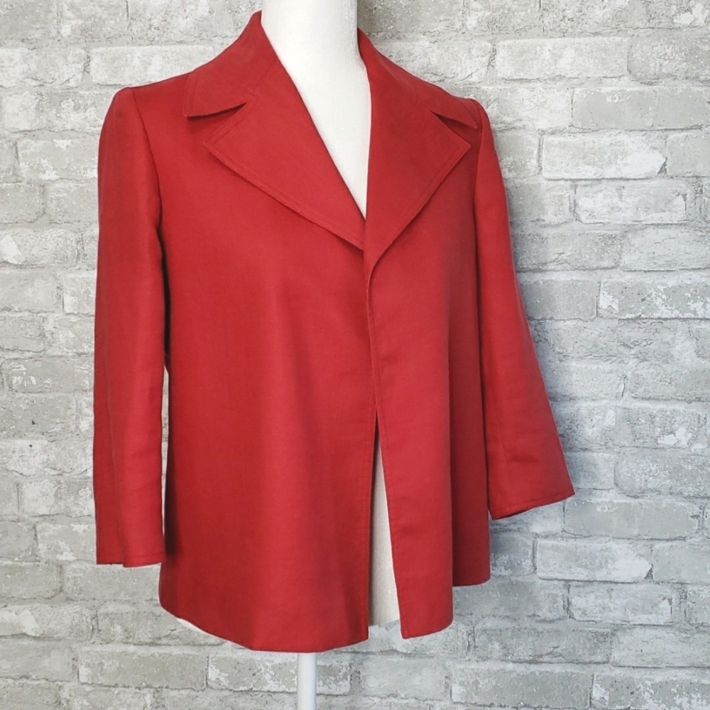 KASPER 100% Red Linen Blazer, Size 4, $30